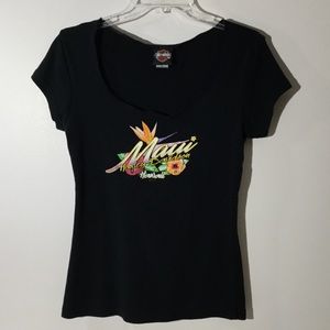 Harley Davidson L Maui Cap Sleeve Top